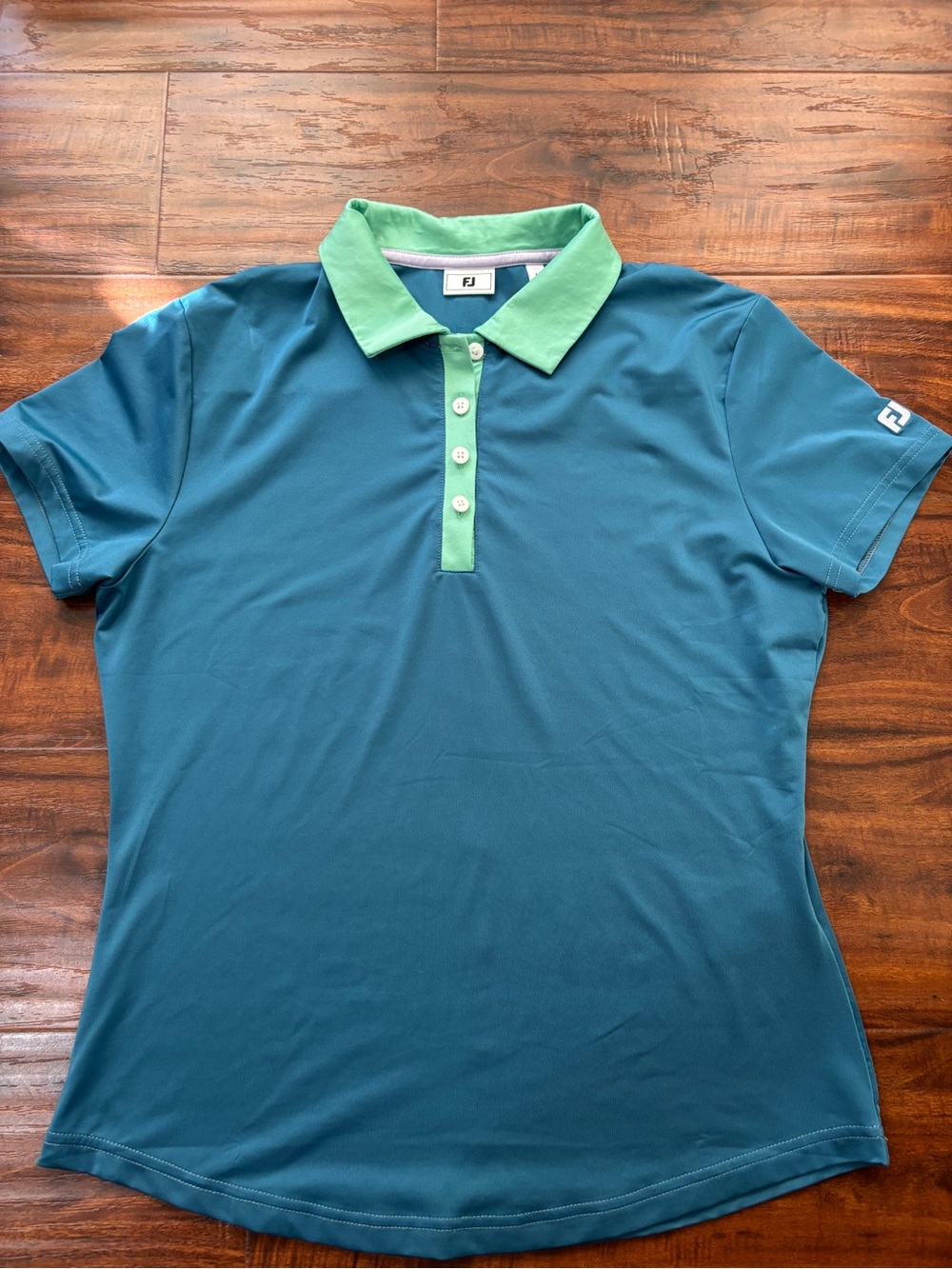 FootJoy Teal Polo with Mint Collar - Women’s Golf Shirt